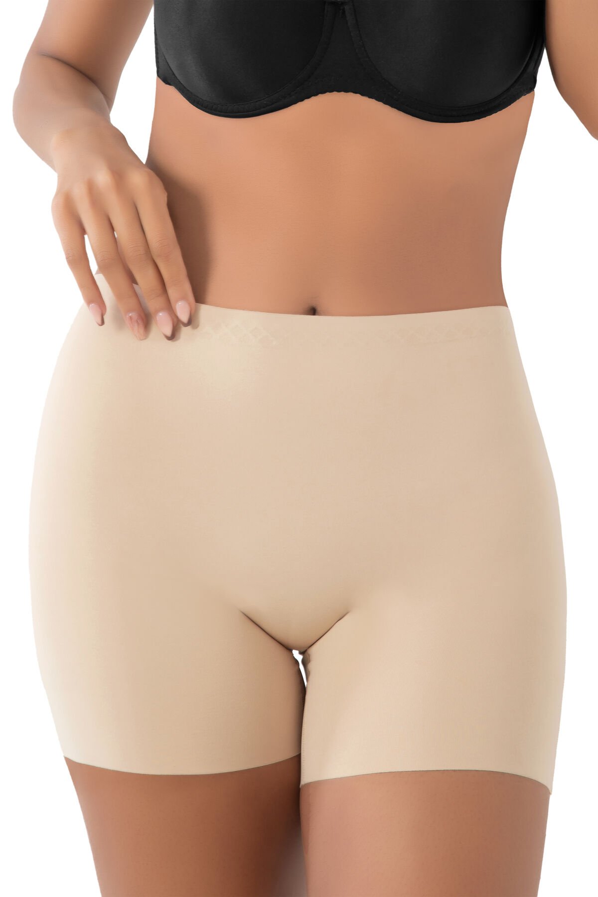 İZ YAPMAZ ALT GÖBEK VE BASEN TOPARLAYICI LAZER KESİM YÜKSEK BEL KORSE BOXER, KADIN TEN KORSE BOXER